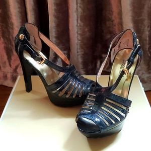 Michael Kors black platform stiletto sandal